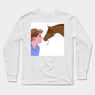 Horse man mediating animal Long Sleeve T-Shirt